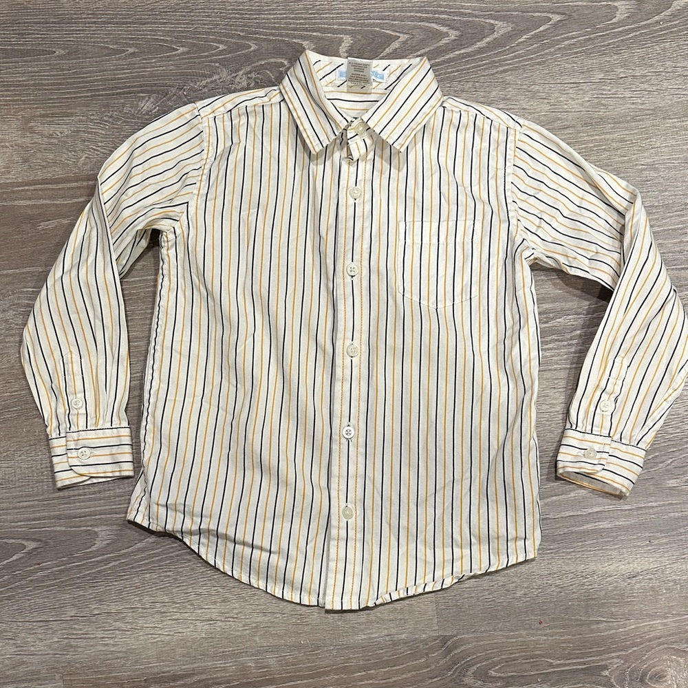 Janie and Jack Yellow and Black Striped Shirt